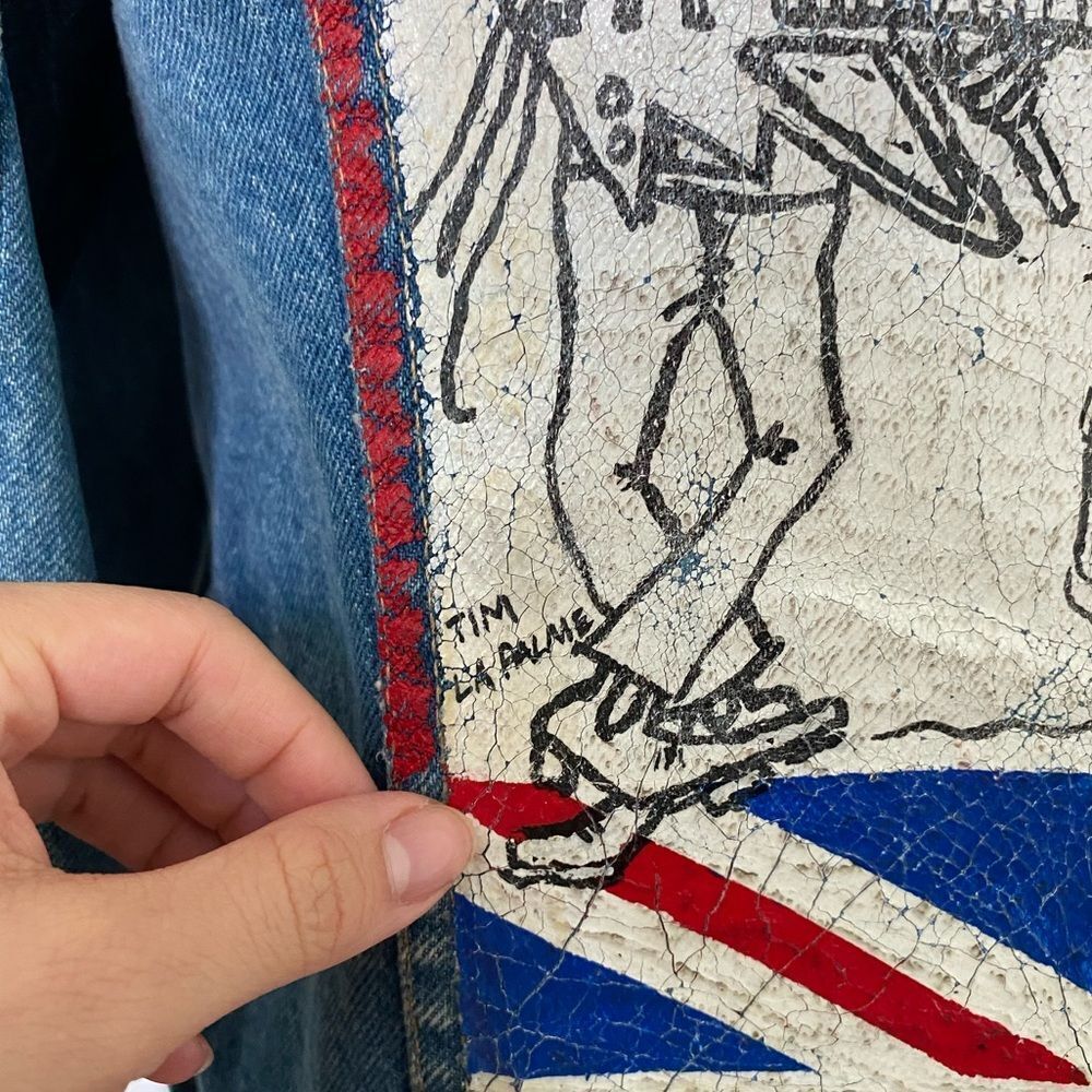 1990s/80s Levi’s Jean Jacket with Hand painted WHO Band Album Cover - Picture 2 of 11